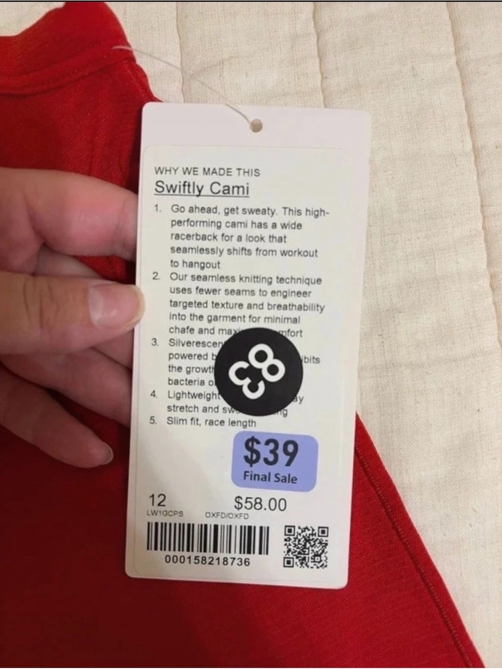Red sleeveless tank top